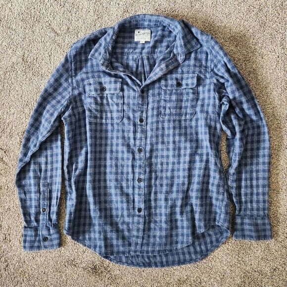 Lucky Brand Casual Shirt Men's Large Blue Plaid Long Sleeve Button Pockets Flann - Picture 6 of 6